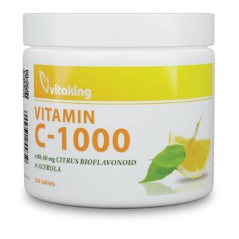 Vitaking C-vitamin 1000mg Bioflavonoid, acerola, csipkebogyó tabletta - 200db